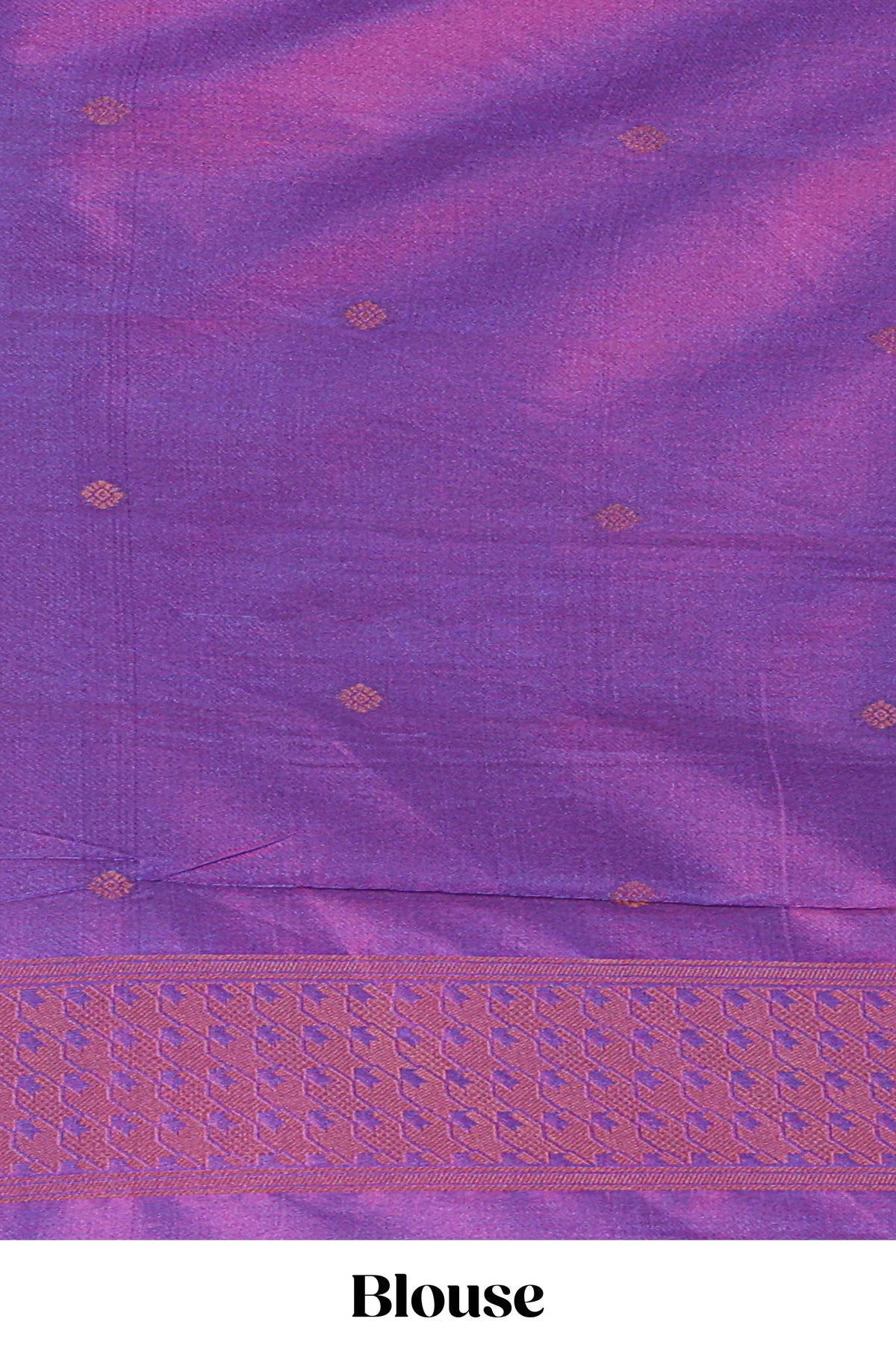 Violet Katan Silk  Saree with Rich Zari Woven Geometric border and Pallu along with Matching Blouse