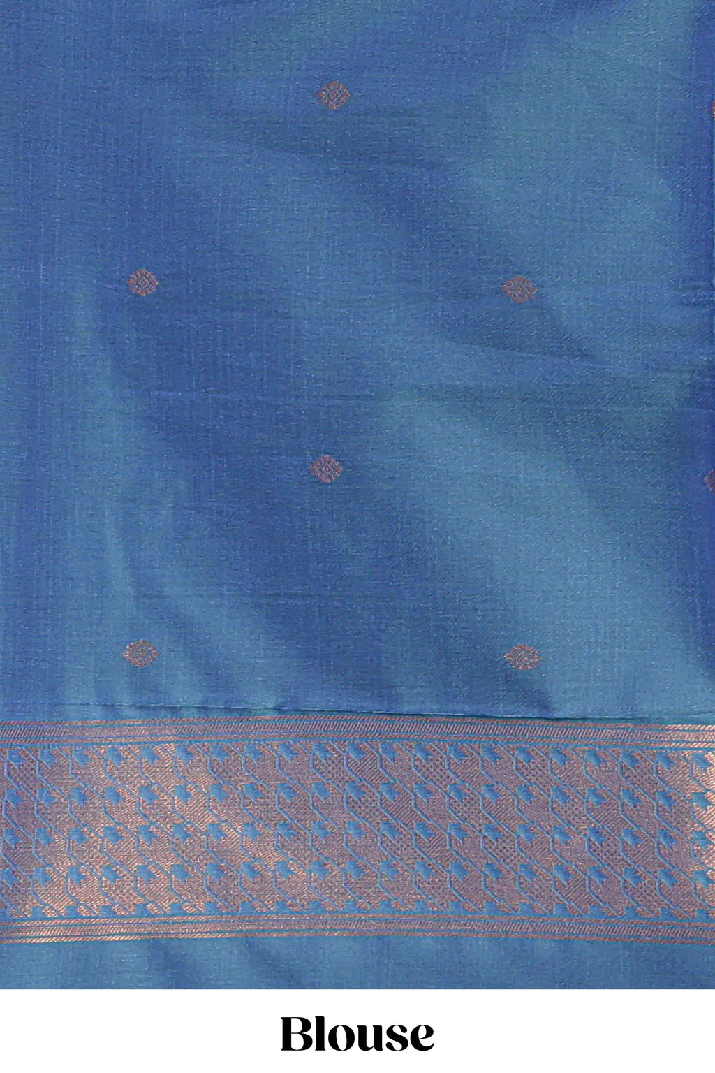 Ocean Blue Katan Silk  Saree with Rich Zari Woven Geometric border and Pallu along with Matching Blouse