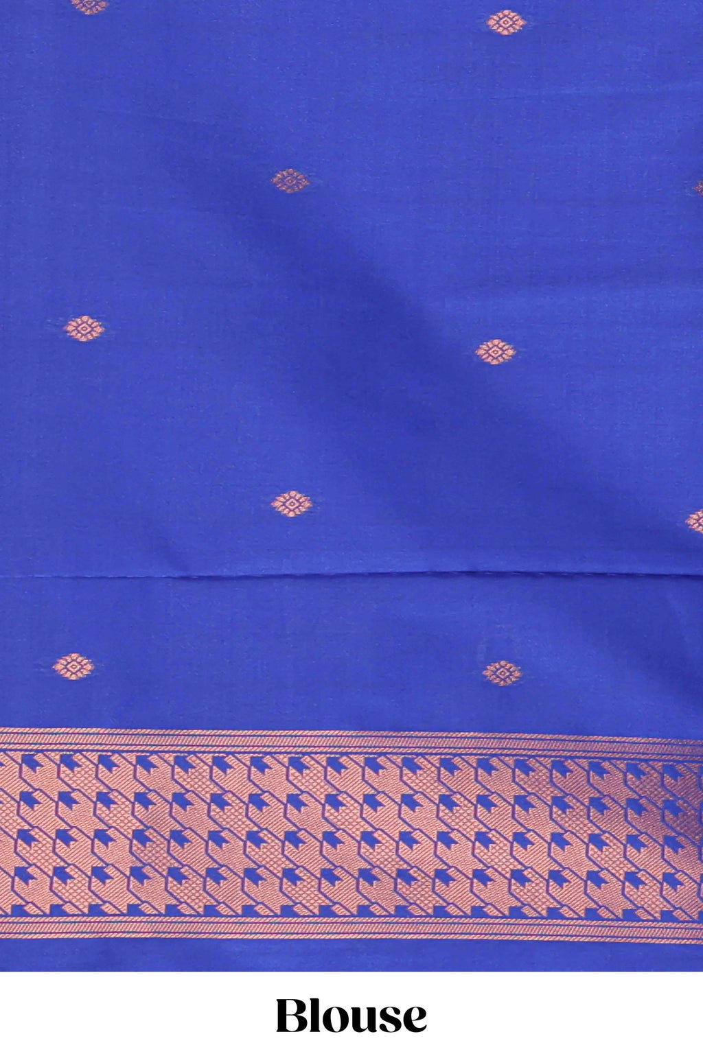 Royal Blue Katan Silk  Saree with Rich Zari Woven Geometric border and Pallu along with Matching Blouse