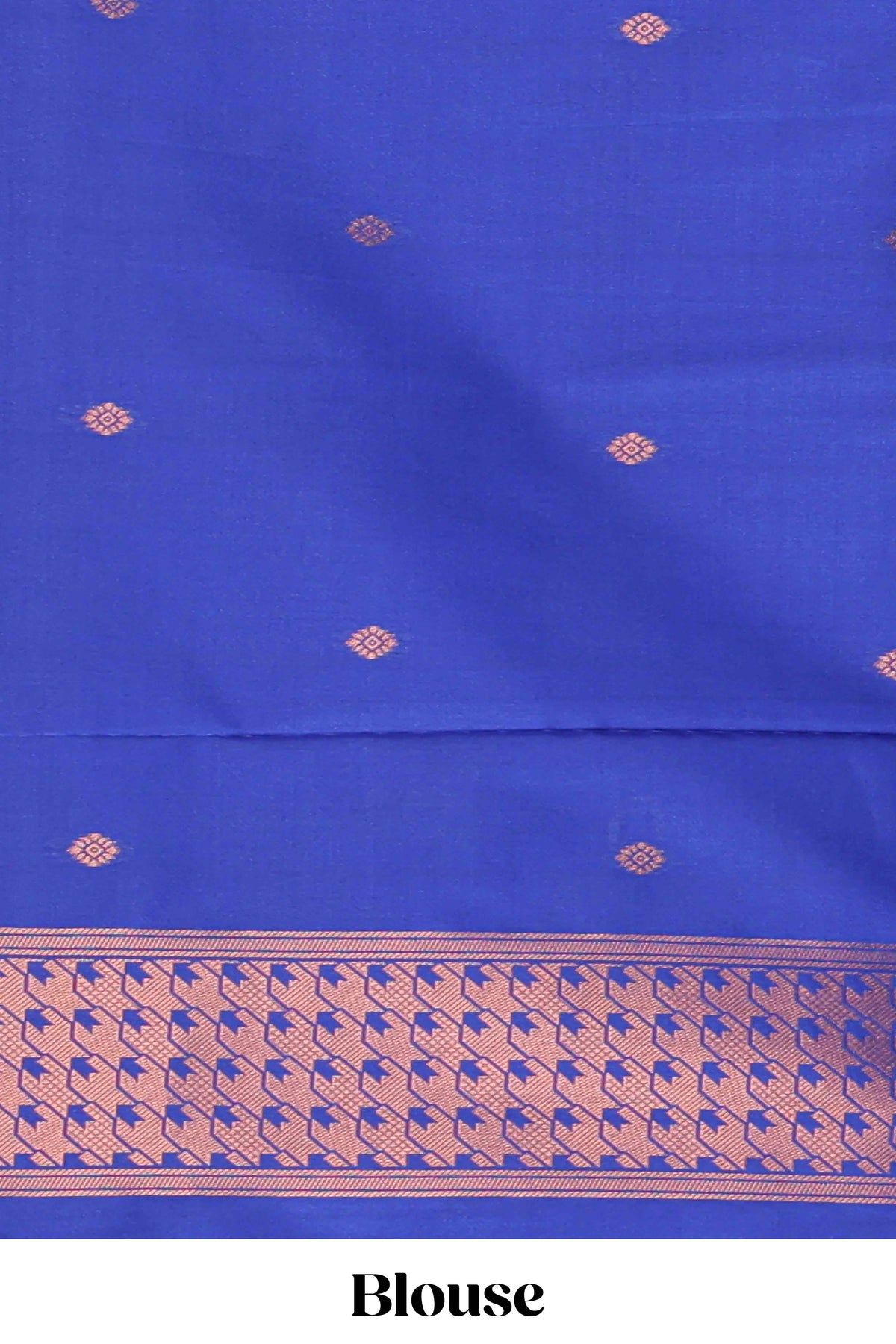 Royal Blue Katan Silk  Saree with Rich Zari Woven Geometric border and Pallu along with Matching Blouse