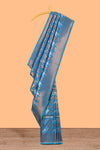 Blue Katan SilkSaree with Rich Zari Woven Geometric border and Pallu along with Matching Blouse