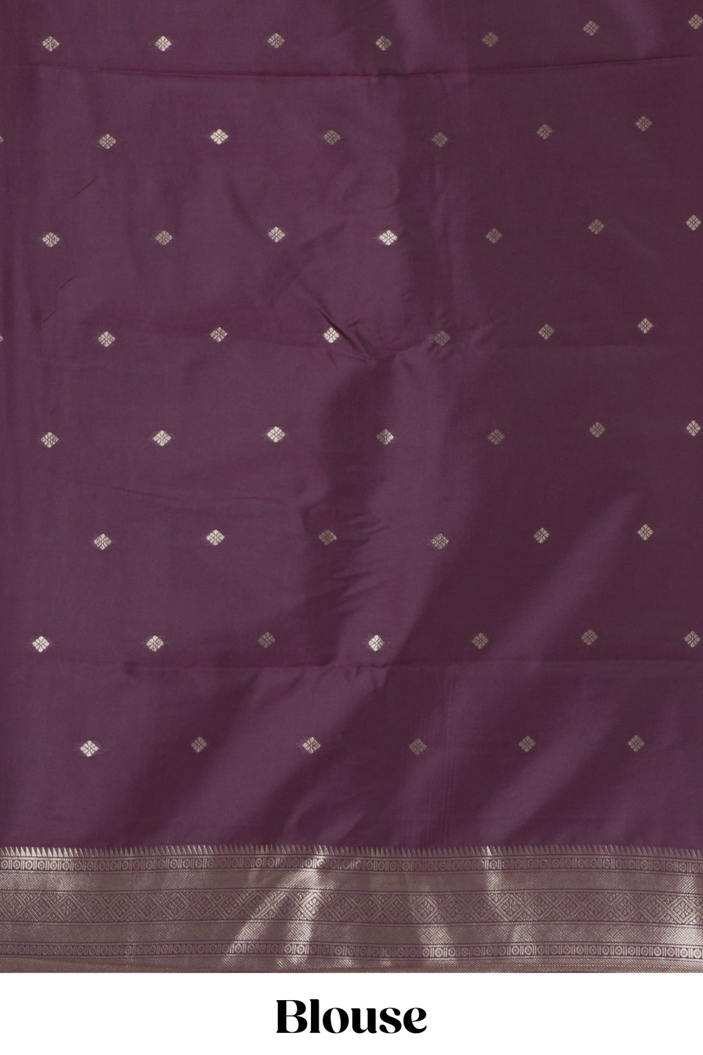 Deep purple deer, elephant & tree zari design kathan silk saree with self zari border and motifs blouse