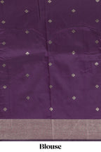 Orange checked zari design kathan silk saree with contrast temple zari border and motifs blouse