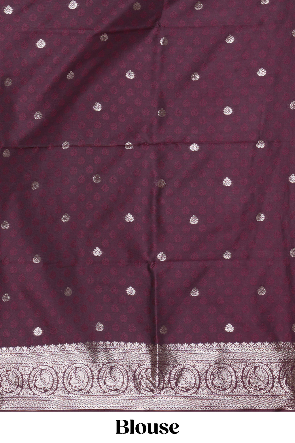 Deep brown stripes zari motifs design kathan silk saree with self zari border and motifs blouse