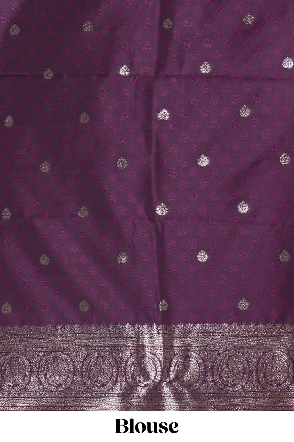 Purple stripes zari motifs design kathan silk saree with self zari border and motifs blouse