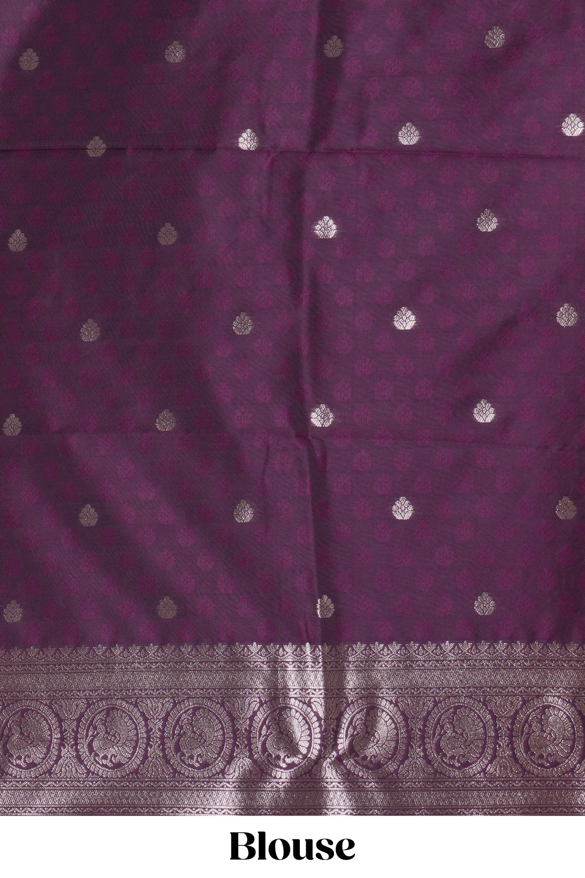 Purple stripes zari motifs design kathan silk saree with self zari border and motifs blouse