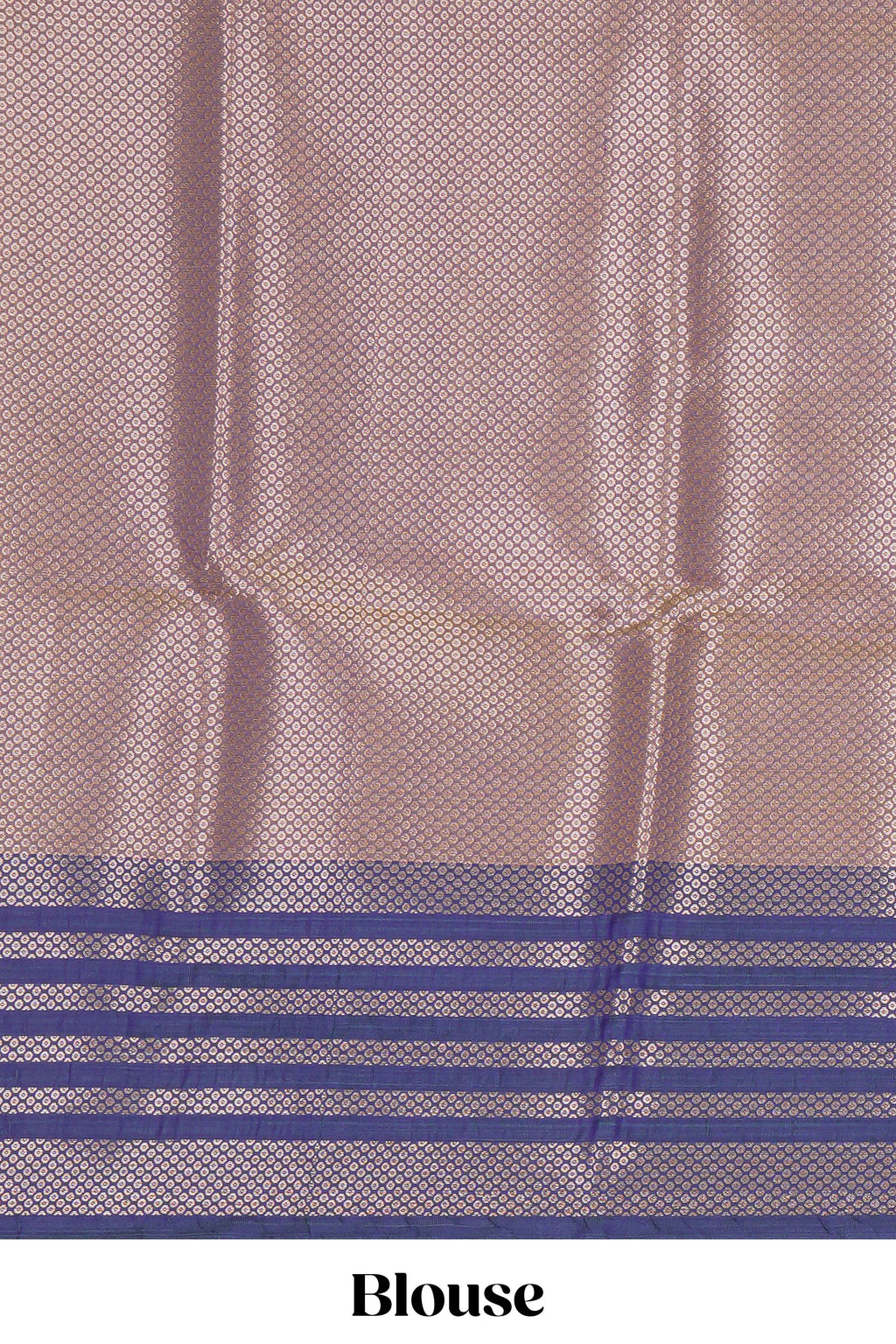 Lavender floral motifs design kathan silk saree with contrast zari borders and matching blouse