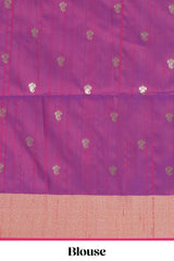 Green geometric motifs zari design kathan silk saree with contrast zari borders and motifs blouse