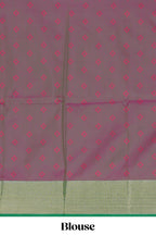 Pink motifs zari design kathan silk saree with contrast zari borders and motifs blouse
