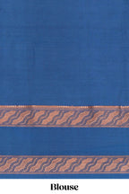 Grey zari striped design kathan silk saree with contrast bentex zari borders and blouse