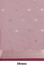 Maroon zari motifs design kathan silk saree with contrast zari borders and motifs blouse