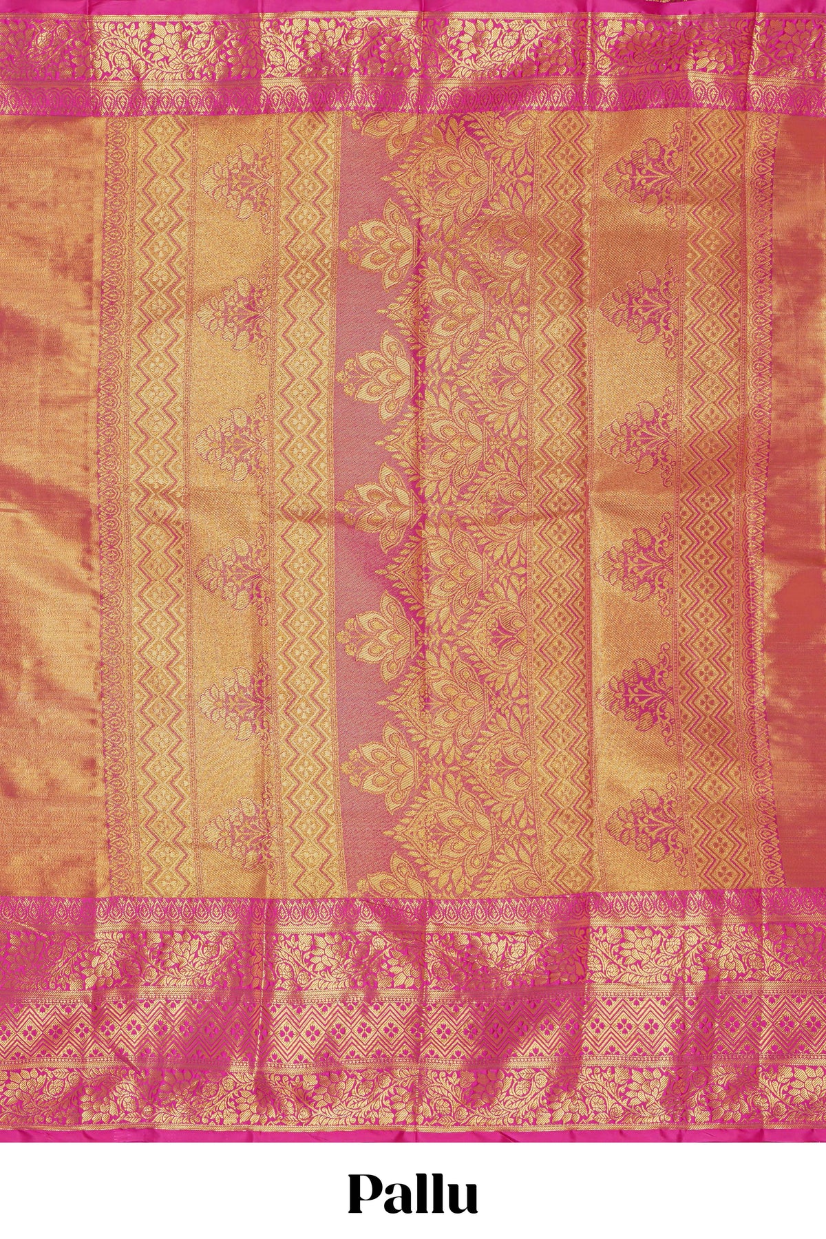 Golden plain zari design kathan silk saree with contrast zari borders and matching blouse