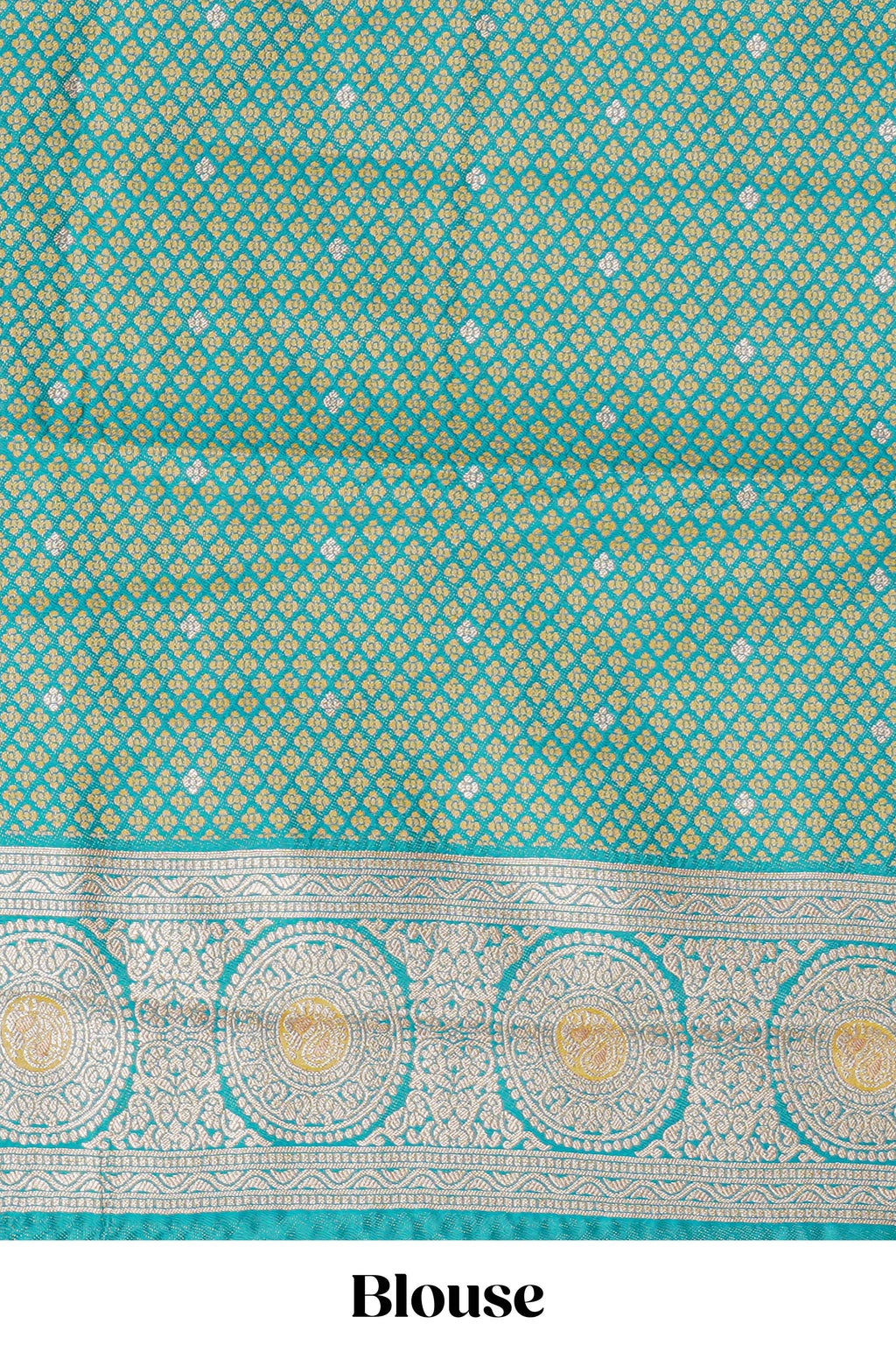 Mustard zari motifs design kathan silk saree with contrast borders and motifs blouse