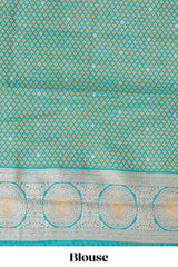Mustard zari motifs design kathan silk saree with contrast borders and motifs blouse