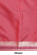 Orange checked motifs zari design kathan silk saree with contrast border and motifs blouse