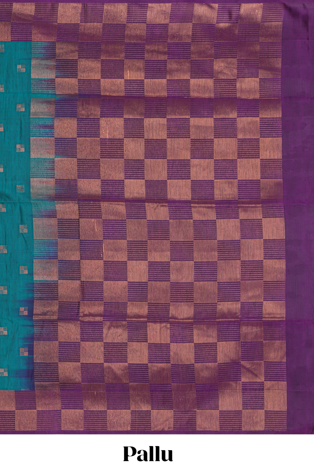Midnight green zari motifs design kathan silk saree with contrast border and zari checked pallu