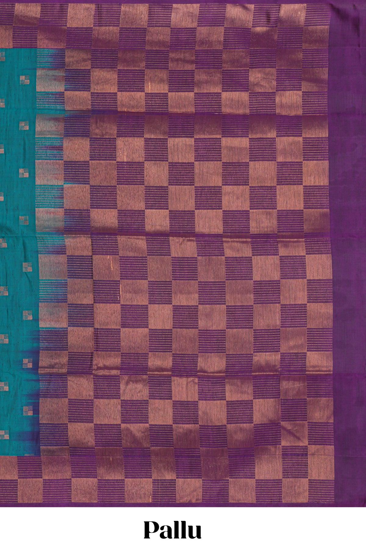 Midnight green zari motifs design kathan silk saree with contrast border and zari checked pallu