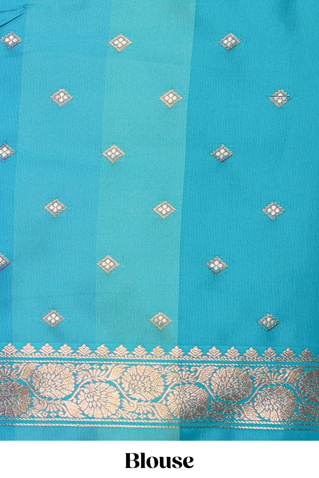Multicolor checked floral motifs design kathan silk saree with contrast royal green border and zari motis blouse