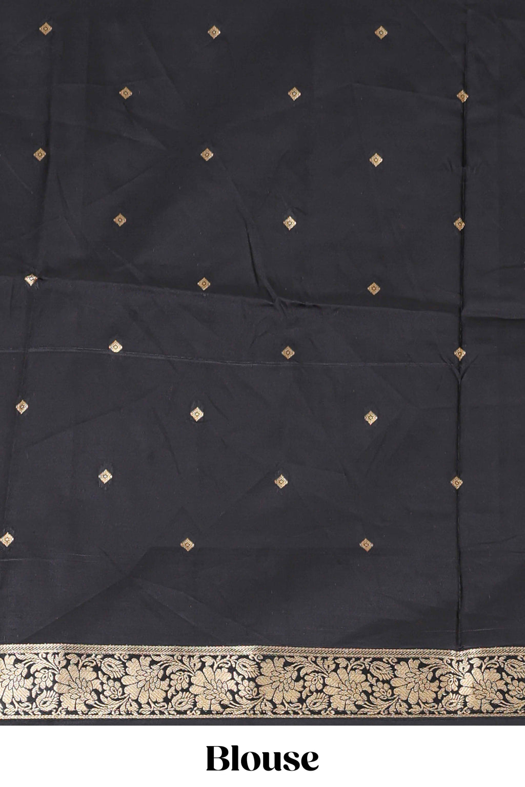 Faded Multicolor checked floral motifs design kathan silk saree with contrast floral design border and zari motis blouse