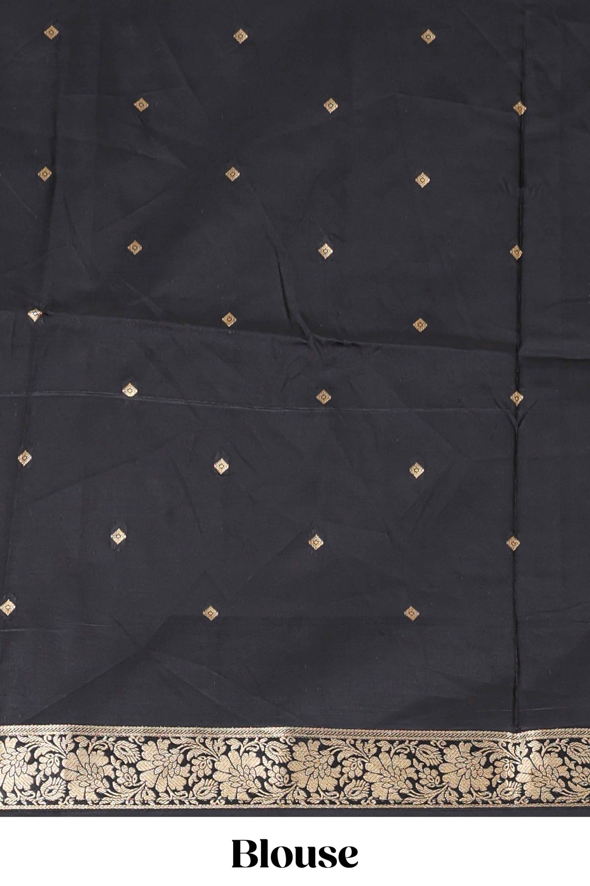 Faded Multicolor checked floral motifs design kathan silk saree with contrast floral design border and zari motis blouse
