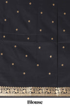 Faded Multicolor checked floral motifs design kathan silk saree with contrast temple border and zari motis blouse
