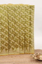 Green leaf design kota cotton saree with self border and matching blouse