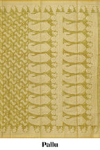 Green leaf design kota cotton saree with self border and matching blouse