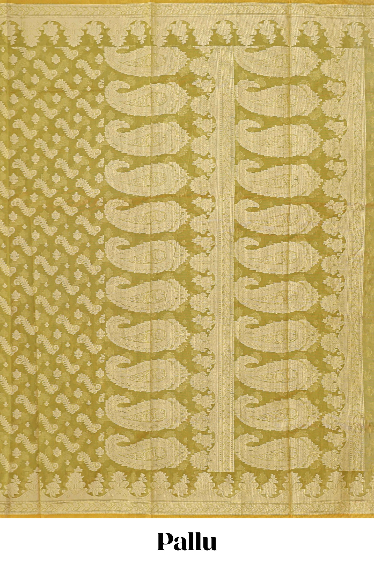 Green leaf design kota cotton saree with self border and matching blouse