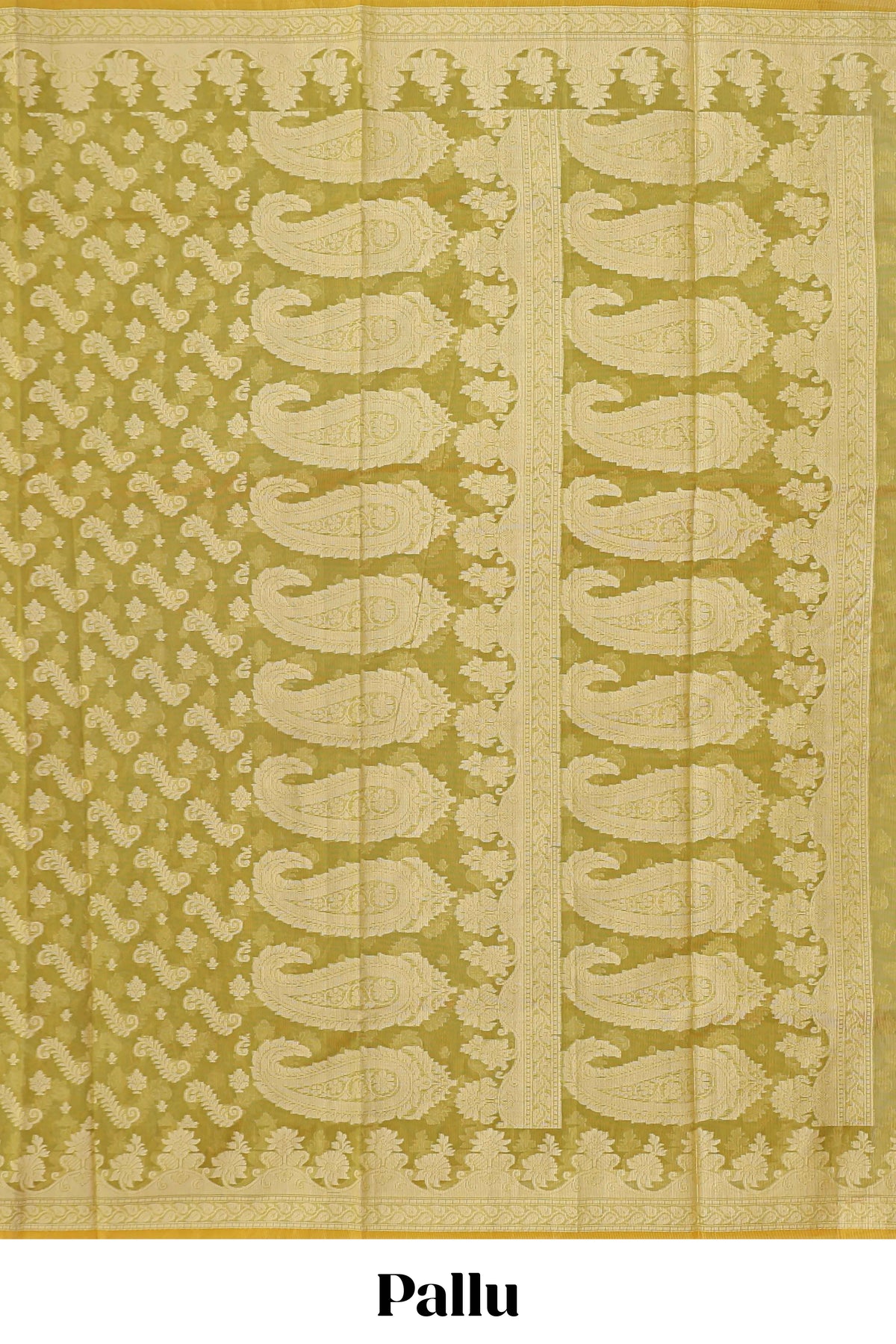Green leaf design kota cotton saree with self border and matching blouse