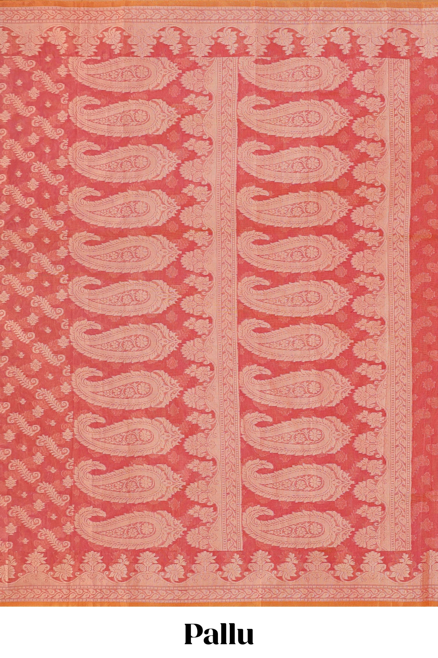 Red leaf design kota cotton saree with self border and matching blouse
