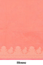 Peach leaf design kota cotton saree with self border and matching blouse