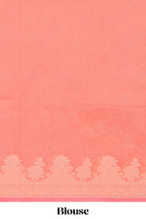 Peach leaf design kota cotton saree with self border and matching blouse