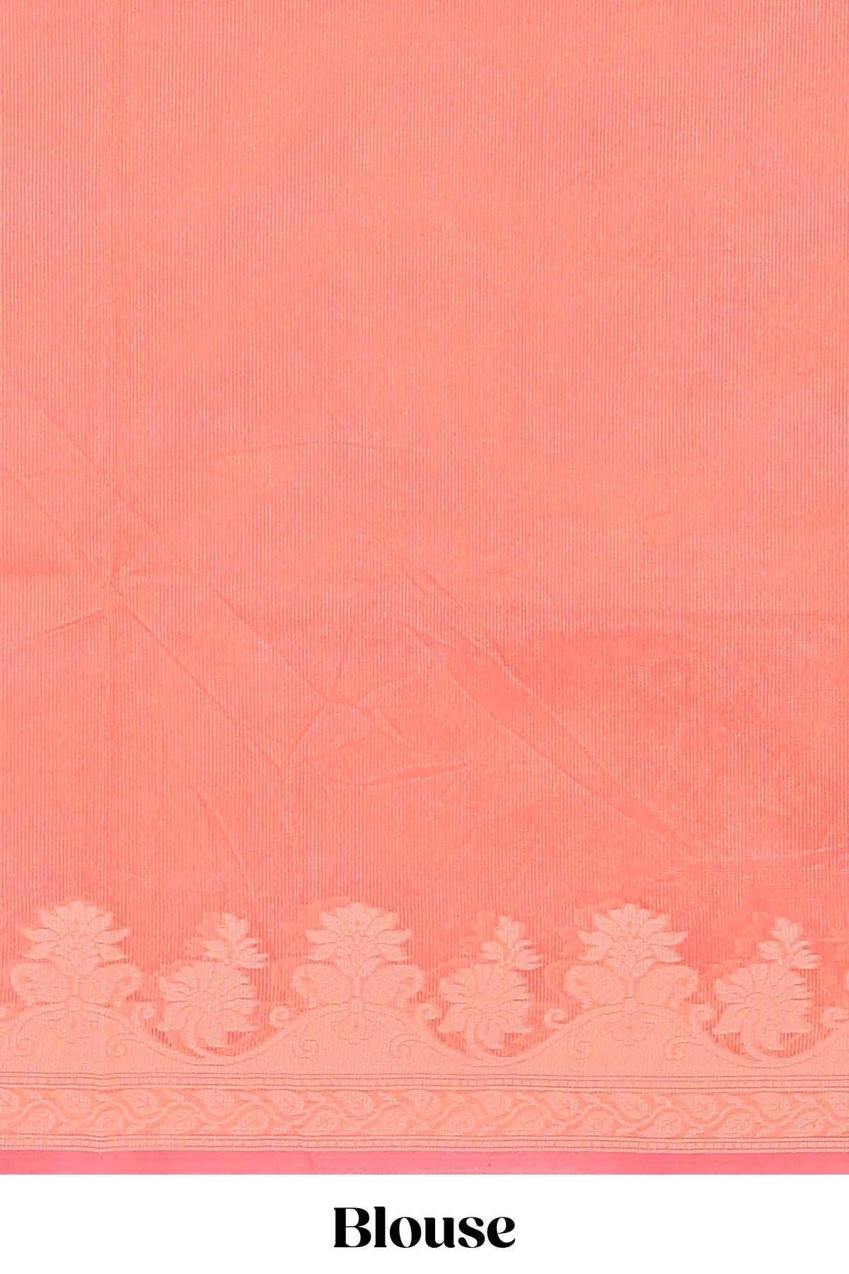 Peach leaf design kota cotton saree with self border and matching blouse