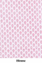 Pink floral design kota cotton saree with self border and contrast floral print blouse