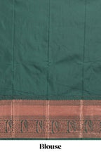 Purple colour kotta cotton saree with copper zari floral buttas a rich zari border and woven zari pallu with matching blouse piece