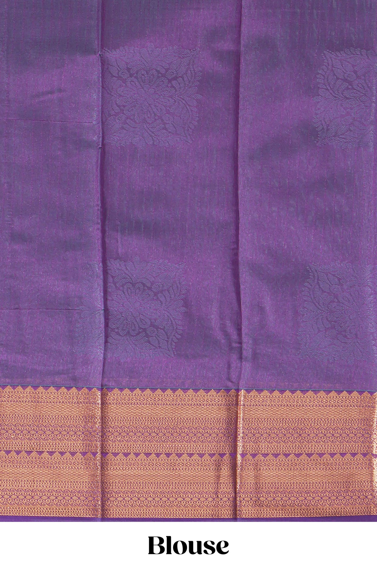 Turquoise Blue Kota Cotton Saree With Gold Zari Floral Buttas, Teal Zari Border, Woven Zari Pallu And Contrast Blouse Piece