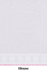 Off white floral design kota cotton saree with self border and matching motifs blouse