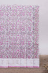 Off white floral design kota cotton saree with self border and matching motifs blouse
