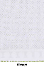 Off white floral design kota cotton saree with self border and matching motifs blouse