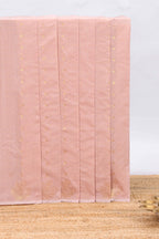 Borderless peach zari motifs kota saree with self pallu and matching plain blouse