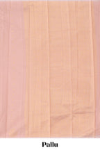 Borderless peach zari motifs kota saree with self pallu and matching plain blouse