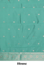 Purple striped zari motifs design kota cotton saree with contrast zari border and motifs blouse