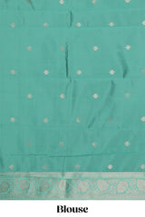 Purple striped zari motifs design kota cotton saree with contrast zari border and motifs blouse