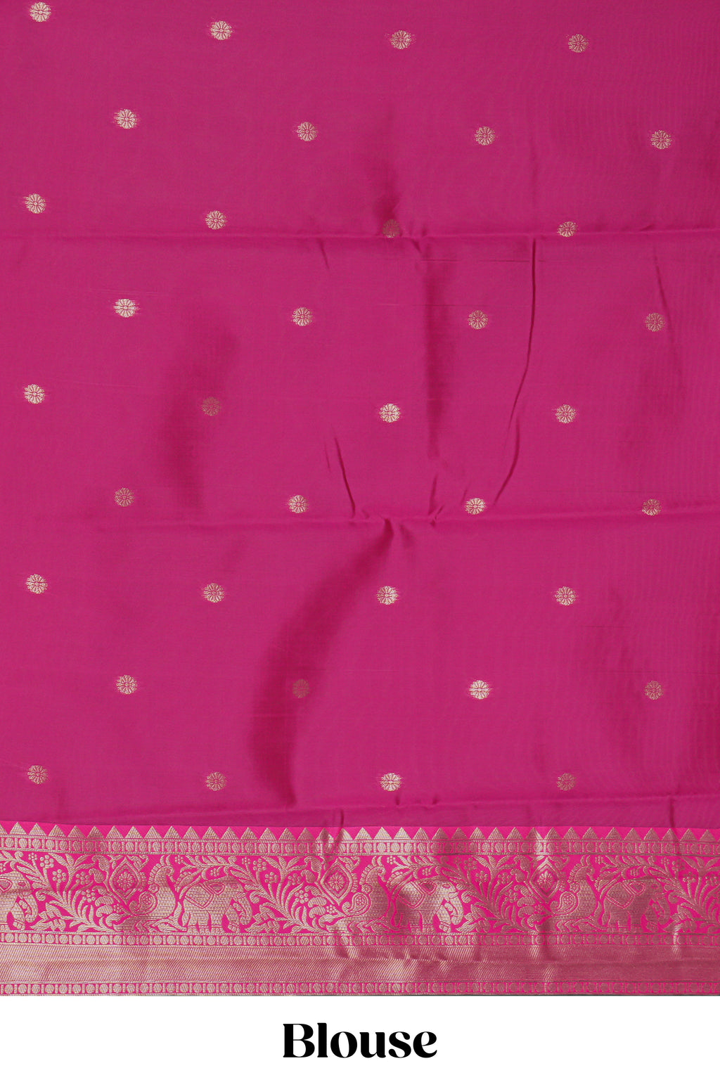 Green striped zari motifs design kota cotton saree with contrast zari border and motifs blouse