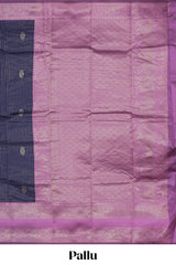Blue striped zari motifs design kota cotton saree with contrast zari border and motifs blouse