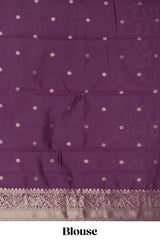 Light blue striped zari motifs design kota cotton saree with contrast zari border and motifs blouse