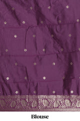 Light blue striped zari motifs design kota cotton saree with contrast zari border and motifs blouse