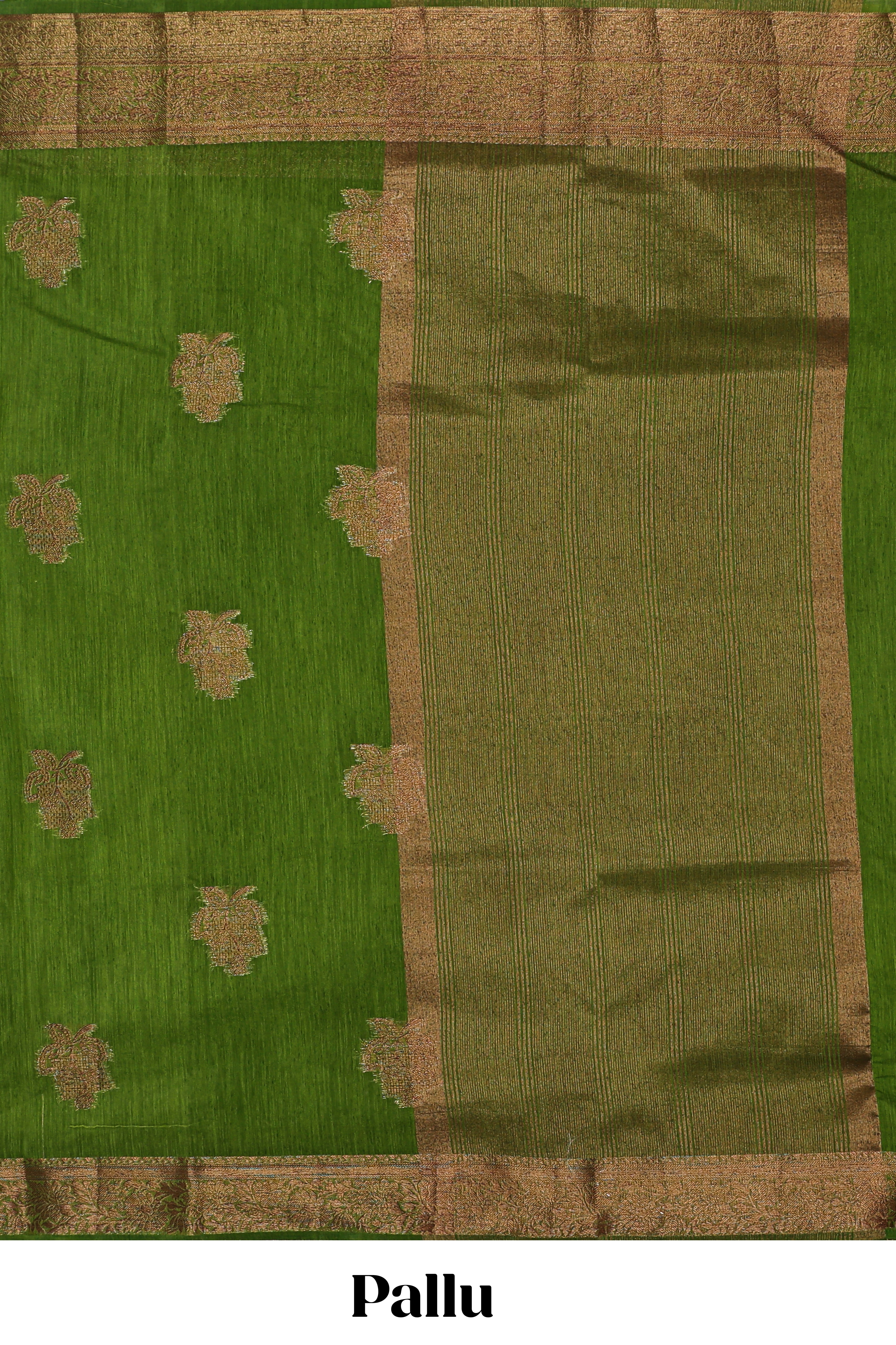 Green geometric zari motifs design kota cotton saree with self zari border and matching blouse