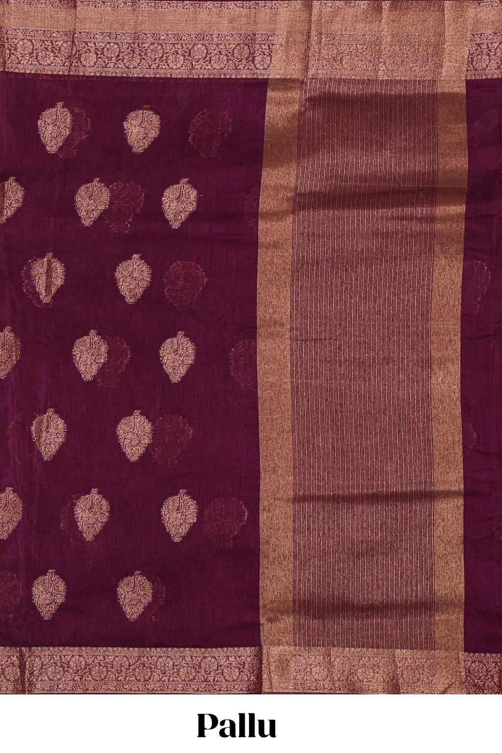 Purple floral zari motifs design kota cotton saree with self zari border and matching motifs blouse