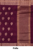 Purple floral zari motifs design kota cotton saree with self zari border and matching motifs blouse